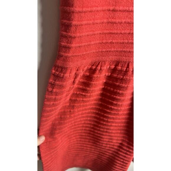 Madewell Abroad Medium Cotton & Wool Blend Sleeveless Red Fit & Flare Dress‎ - Picture 4 of 9